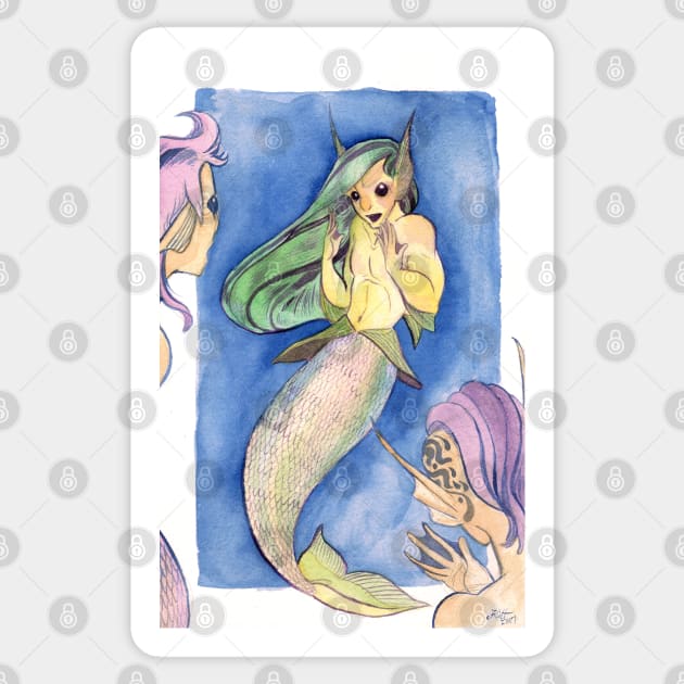 MerMay Angry Merfolk Mid Conversation Watercolor Sticker by SimplyKitt